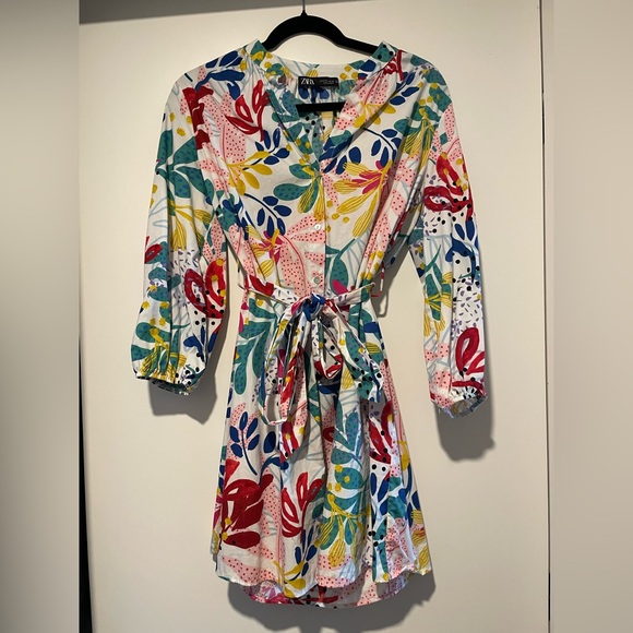 ZARA PRINTED POPLIN DRESS - Picture 3 of 5